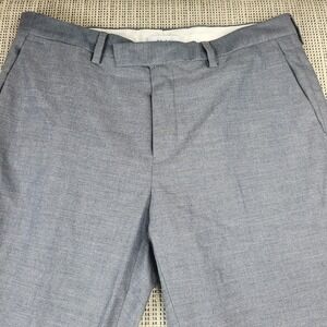 REISS Dress Pants Mens 34x32 Blue Microfiber Slim Fit Stretch Business Office